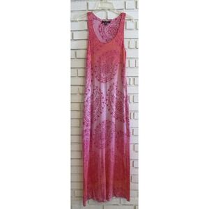 Tommy Bahama Dress Womens M Pink Paisley Maxi Beachy Vacation Travel Resort Boho